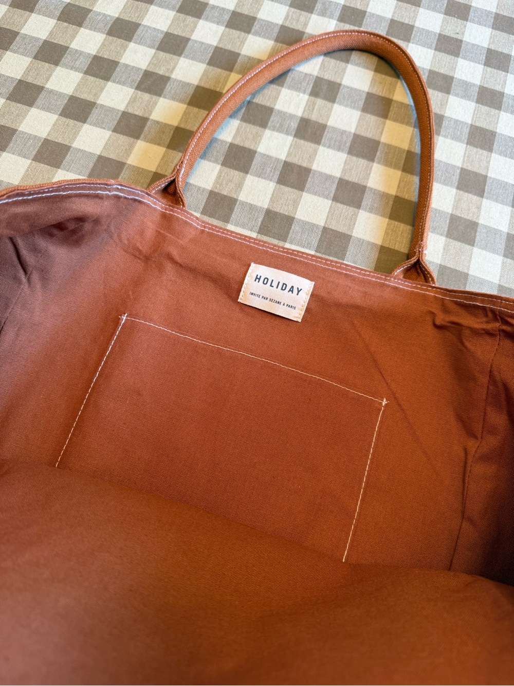 Sezane HOLIDAY Maxi Tote Bag in Camel - Picture 2 of 3